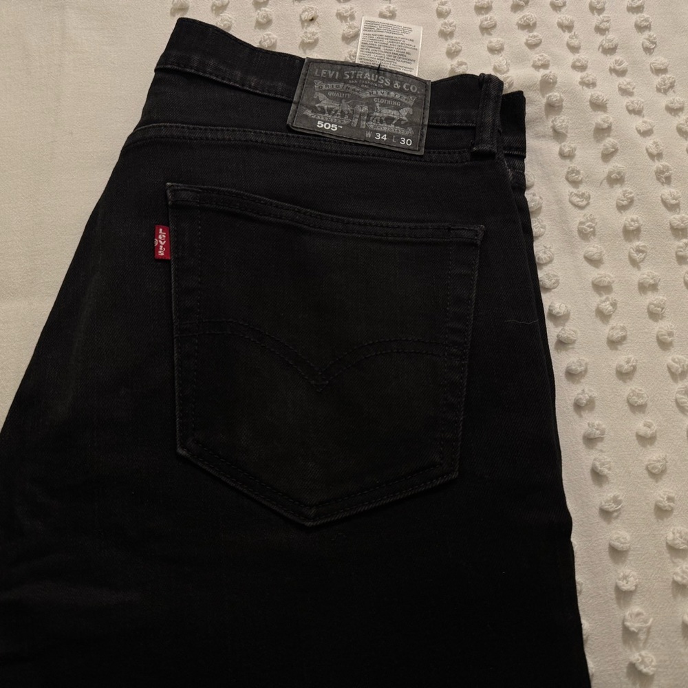 Levi's Men's Dark Black Straight Jeans
